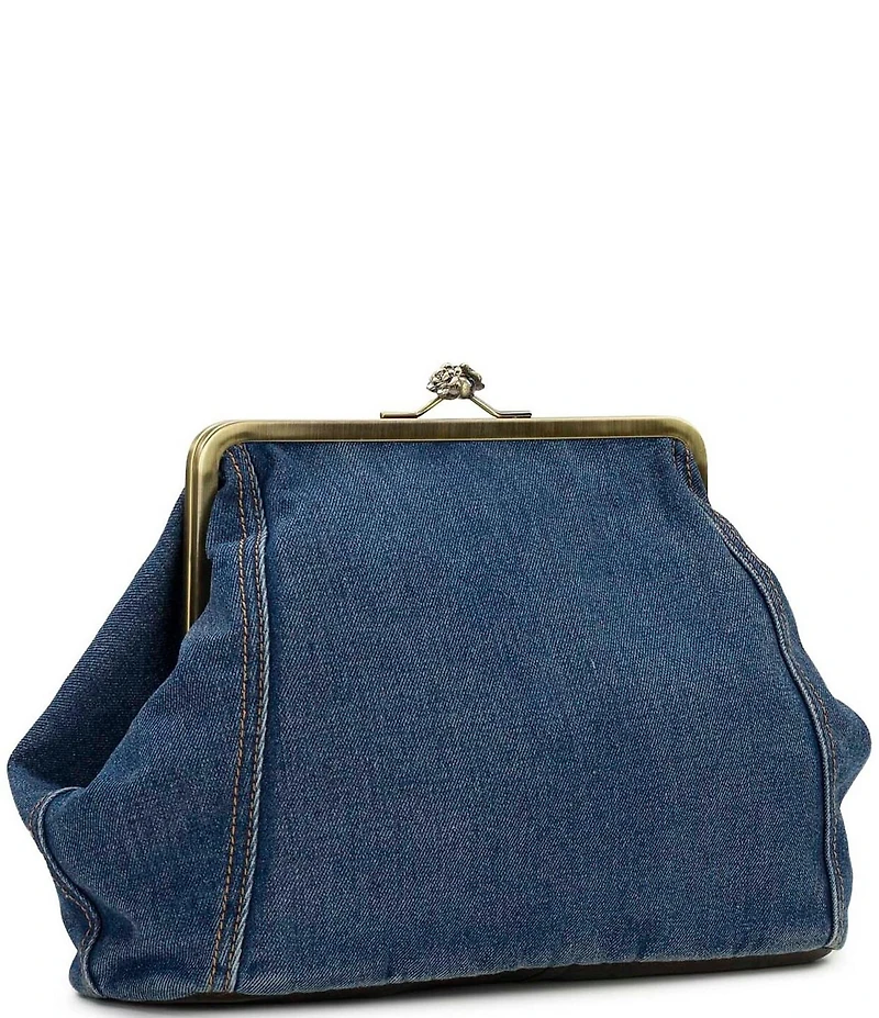 Patricia Nash Vivienne Kisslock Denim Frame Crossbody Bag