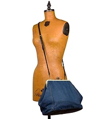 Patricia Nash Vivienne Kisslock Denim Frame Crossbody Bag