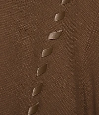 Patricia Nash Vgan Leather Trim Embroidered Cape