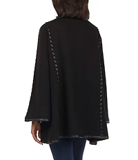 Patricia Nash Vgan Leather Trim Embroidered Cape