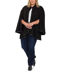 Patricia Nash Vgan Leather Trim Embroidered Cape