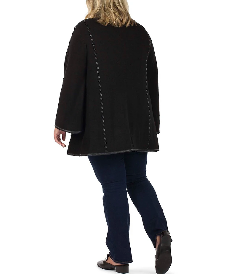 Patricia Nash Vgan Leather Trim Embroidered Cape