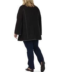 Patricia Nash Vgan Leather Trim Embroidered Cape