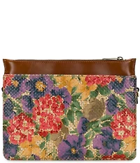 Patricia Nash Yvette Raffia Floral Clutch Crossbody Bag