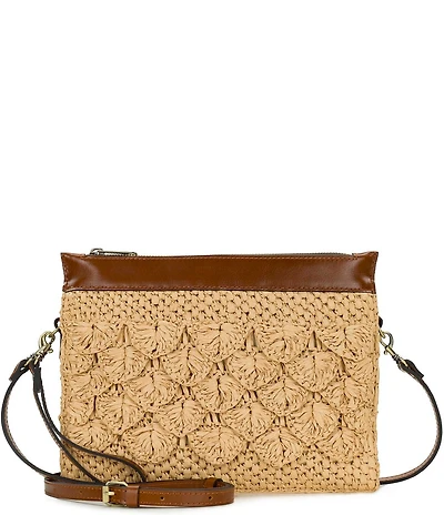 Patricia Nash Yvette Woven Raffia Scalloped Clutch Crossbody Bag