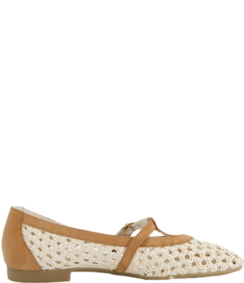 Paul Green Anabele Woven Nubuck Suede T-Strap Mary Jane Flats