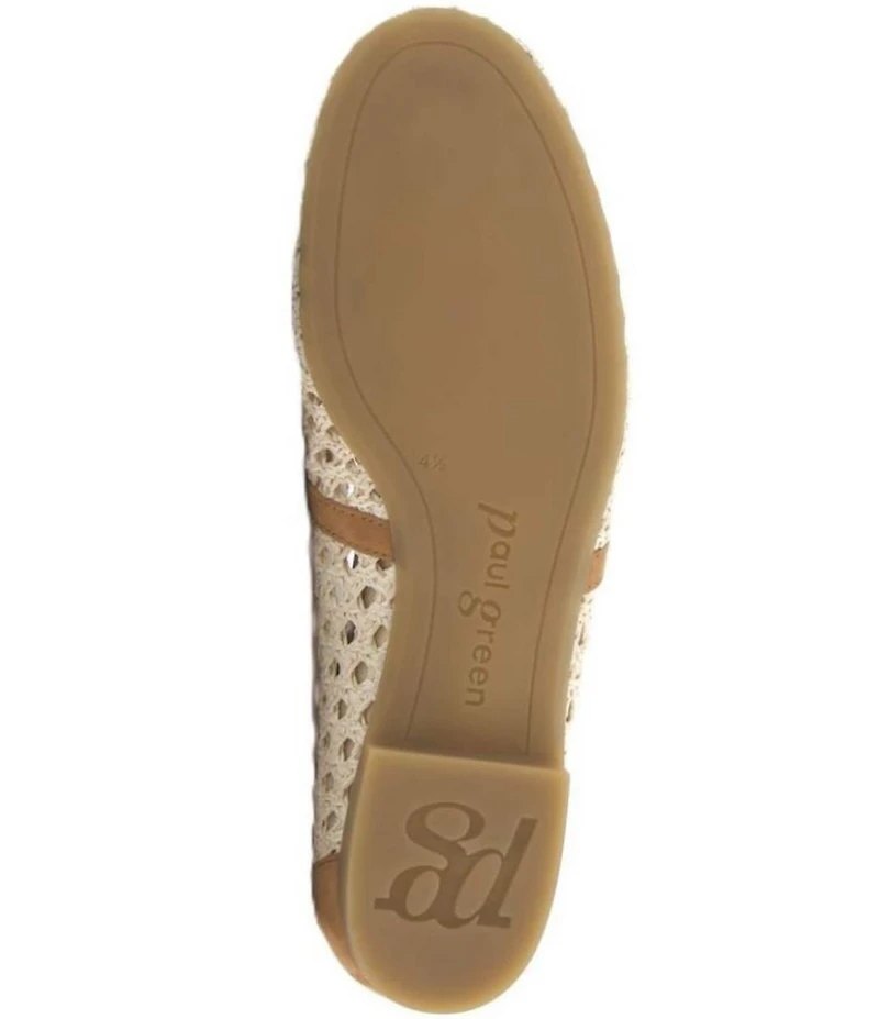 Paul Green Anabele Woven Nubuck Suede T-Strap Mary Jane Flats