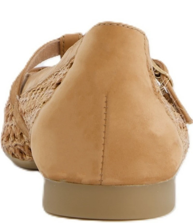 Paul Green Anabele Woven Nubuck Suede T-Strap Mary Jane Flats