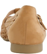 Paul Green Anabele Woven Nubuck Suede T-Strap Mary Jane Flats