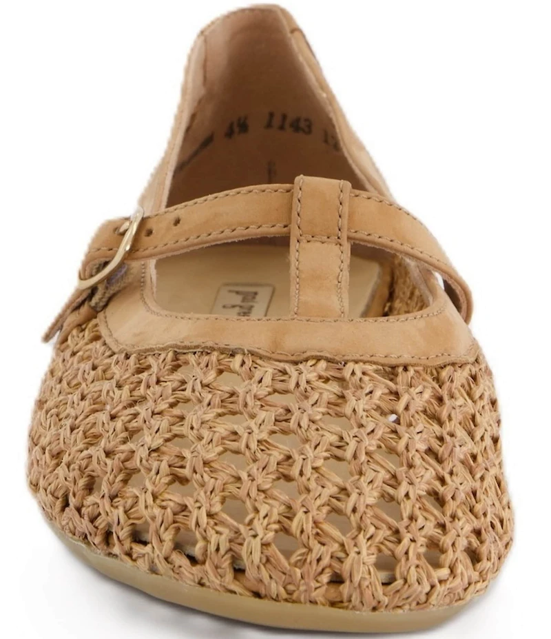 Paul Green Anabele Woven Nubuck Suede T-Strap Mary Jane Flats