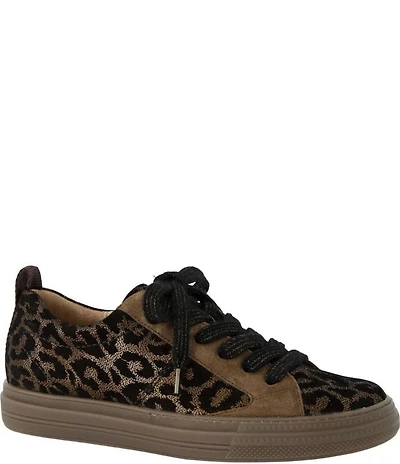 Paul Green Capri Metallic Shimmer Leopard Print Platform Sneakers