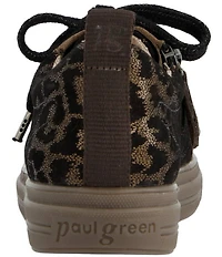 Paul Green Capri Metallic Shimmer Leopard Print Platform Sneakers