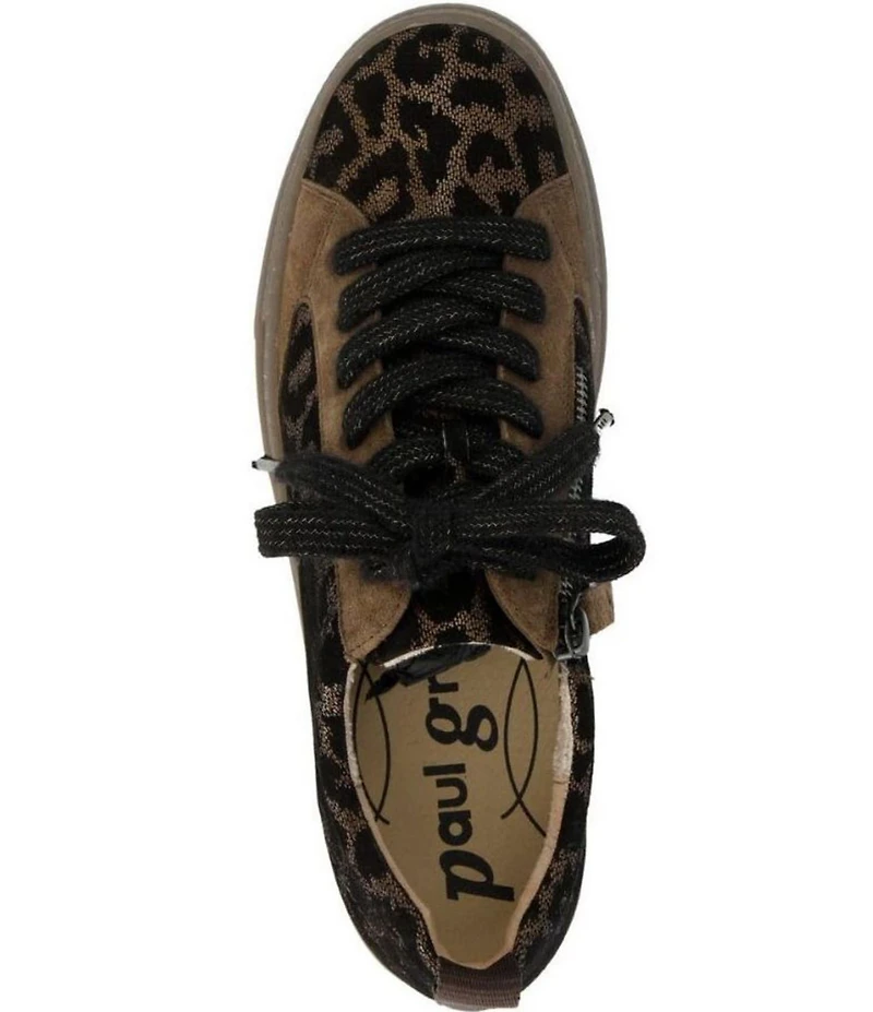 Paul Green Capri Metallic Shimmer Leopard Print Platform Sneakers