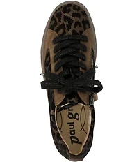 Paul Green Capri Metallic Shimmer Leopard Print Platform Sneakers