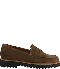 Paul Green Carmel Suede Lug Sole Penny Loafers