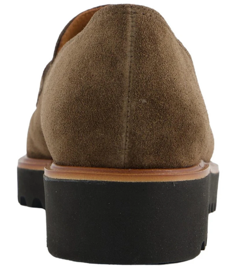 Paul Green Carmel Suede Lug Sole Penny Loafers