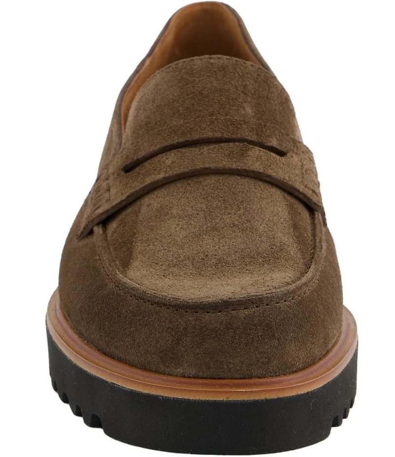 Paul Green Carmel Suede Lug Sole Penny Loafers