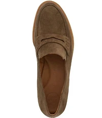Paul Green Carmel Suede Lug Sole Penny Loafers