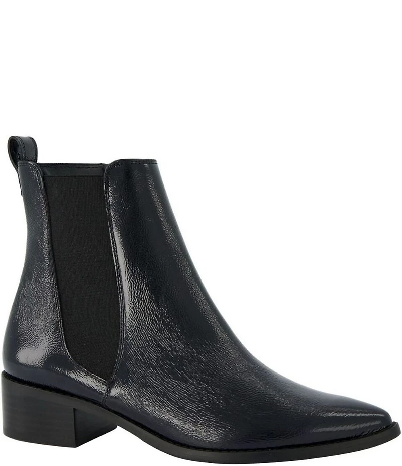 Paul Green Celina Crinkle Patent Leather Chelsea Booties