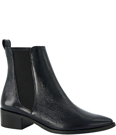 Paul Green Celina Crinkle Patent Leather Chelsea Booties