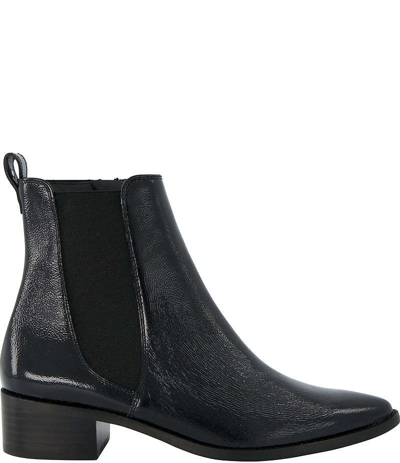 Paul Green Celina Crinkle Patent Leather Chelsea Booties