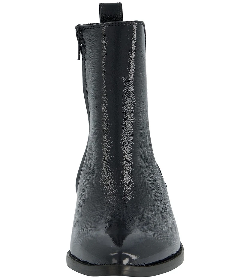 Paul Green Celina Crinkle Patent Leather Chelsea Booties