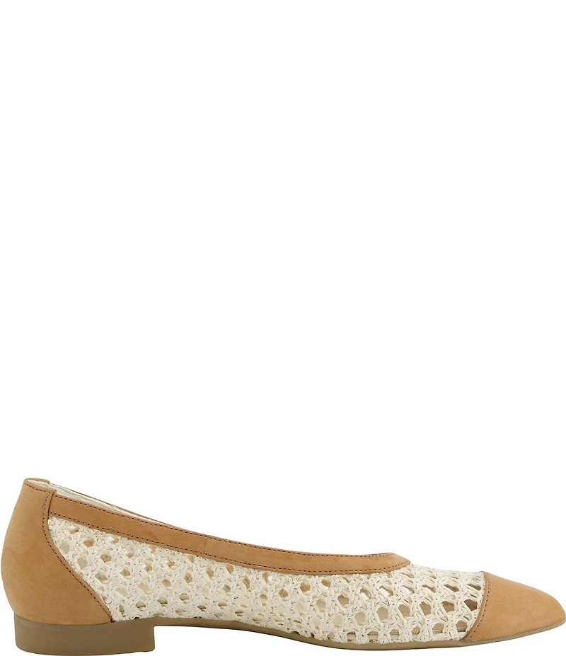 Paul Green Daisy Woven Nubuck Suede Pointed Cap Toe Ballet Flats