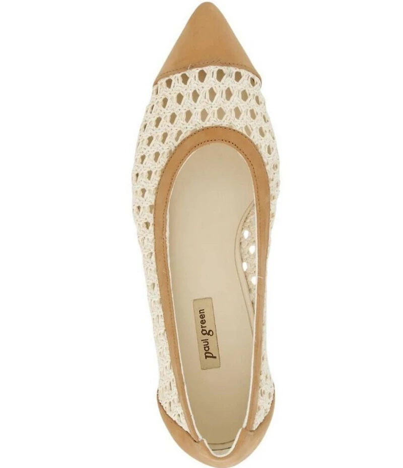 Paul Green Daisy Woven Nubuck Suede Pointed Cap Toe Ballet Flats