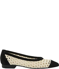 Paul Green Daisy Woven Nubuck Suede Pointed Cap Toe Ballet Flats