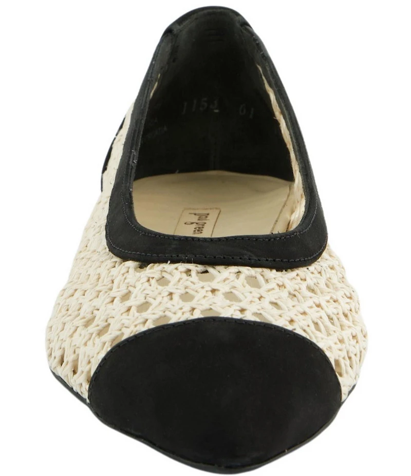 Paul Green Daisy Woven Nubuck Suede Pointed Cap Toe Ballet Flats
