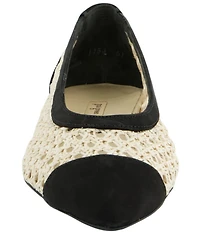 Paul Green Daisy Woven Nubuck Suede Pointed Cap Toe Ballet Flats