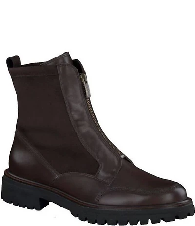 Paul Green Sheridan Leather Front Zip Lug Booties