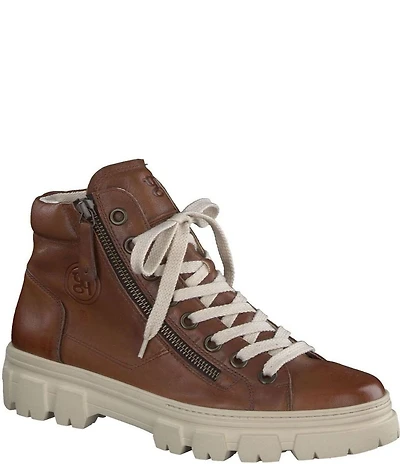 Paul Green Women's Novi Washed Leather Lug Sole Booties
