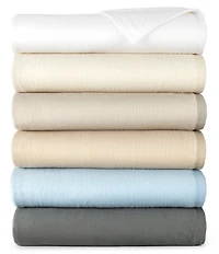 Peacock Alley All Seasons Cotton Plush Solid Throw Blanket