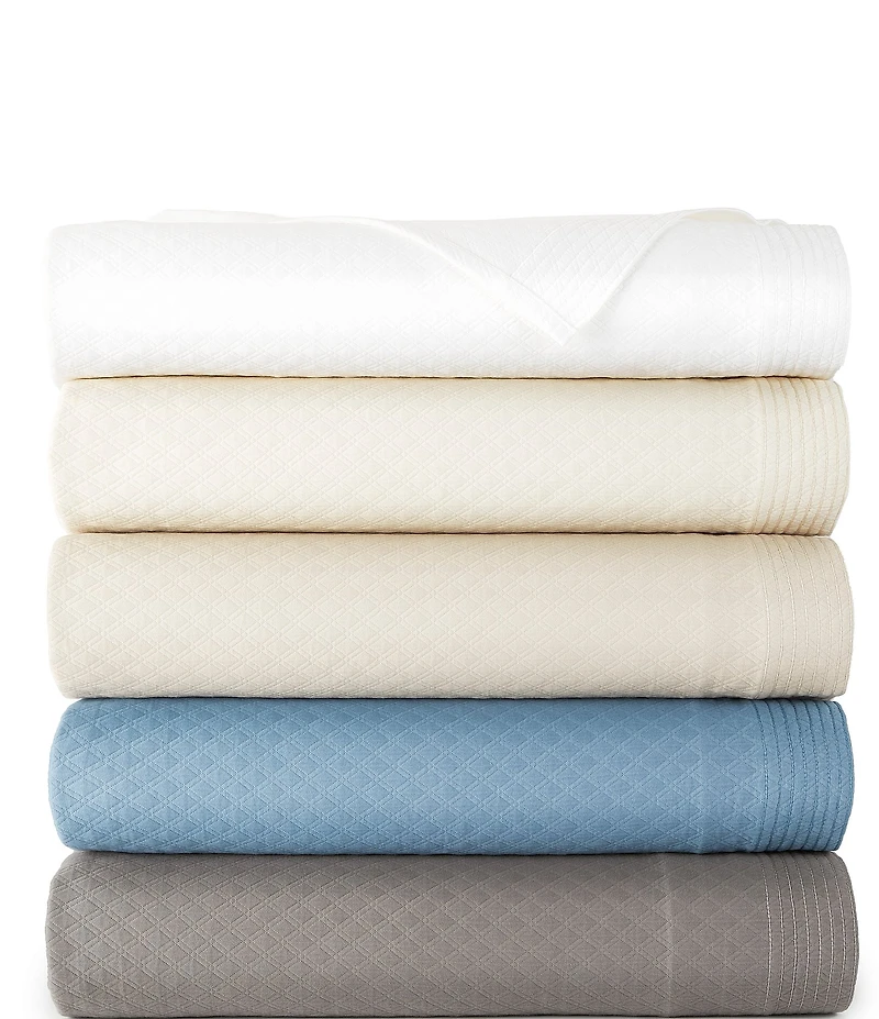 Peacock Alley Alyssa Diamond Patterned Matelasse Cotton Coverlet