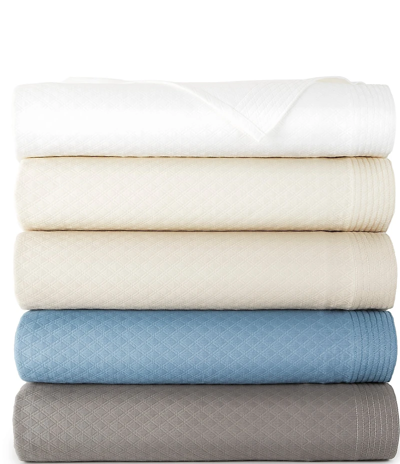 Peacock Alley Alyssa Diamond Patterned Matelasse Cotton Coverlet