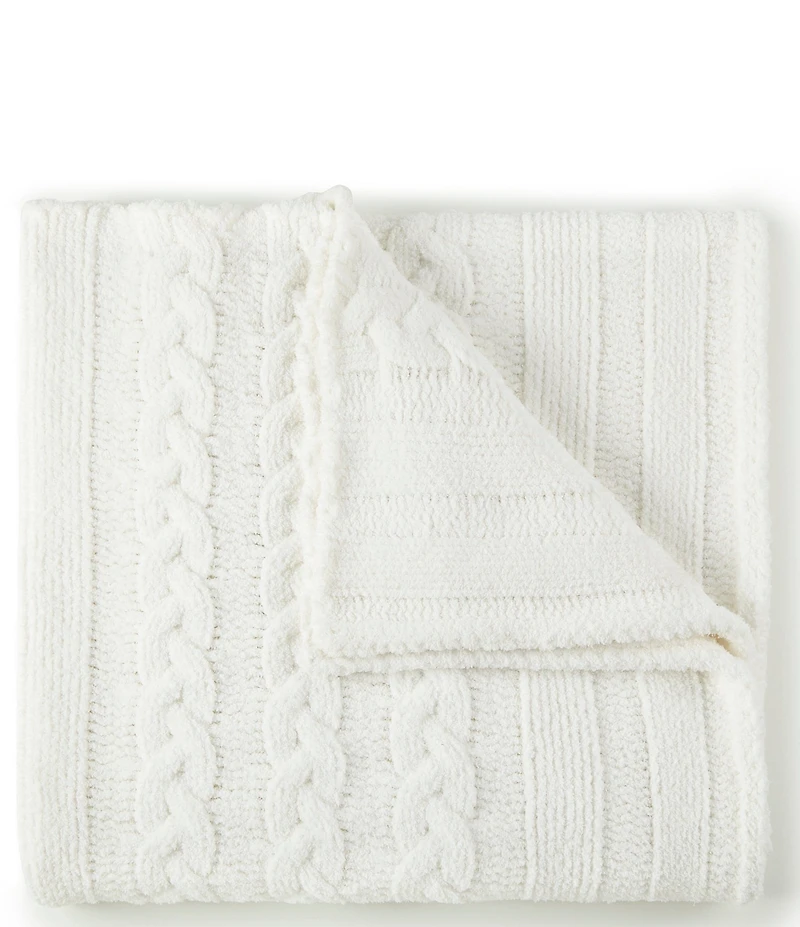 Peacock Alley Cozy Cable Knit Throw Blanket