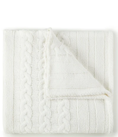 Peacock Alley Cozy Cable Knit Throw Blanket