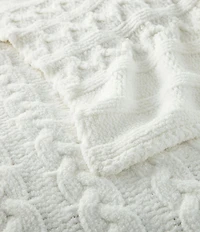 Peacock Alley Cozy Cable Knit Throw Blanket