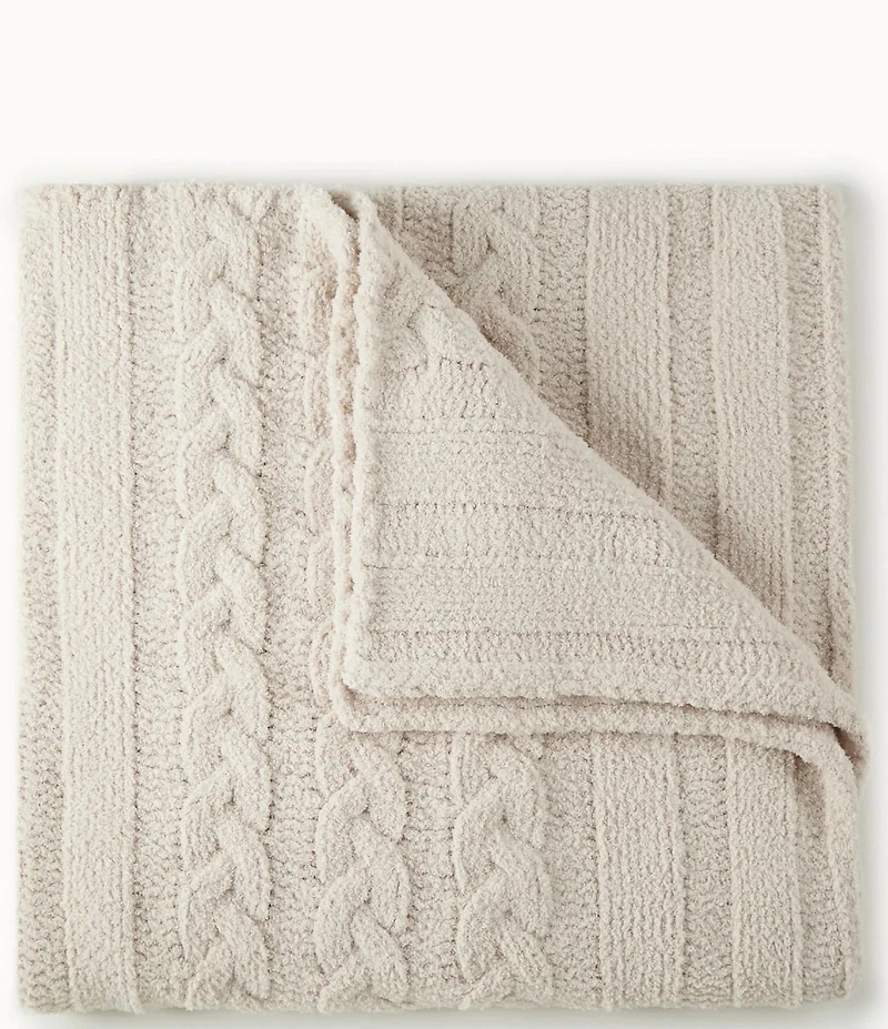 Peacock Alley Cozy Cable Knit Throw Blanket
