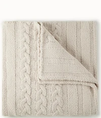 Peacock Alley Cozy Cable Knit Throw Blanket