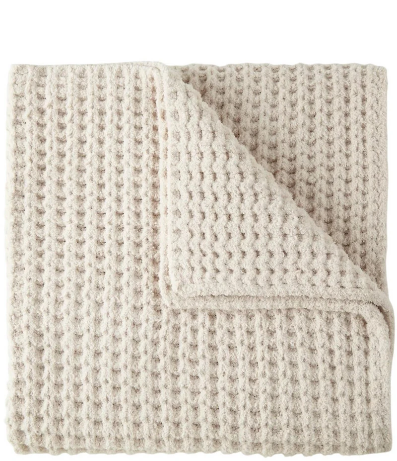 Peacock Alley Cozy Waffle Knit Throw Blanket