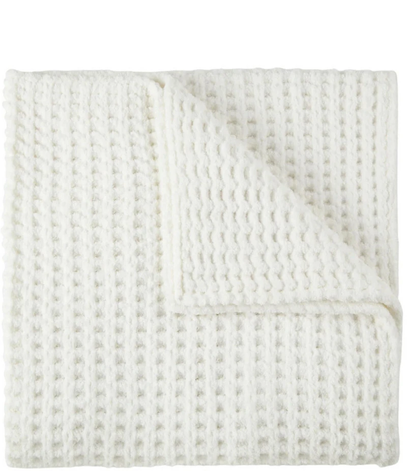 Peacock Alley Cozy Waffle Knit Throw Blanket