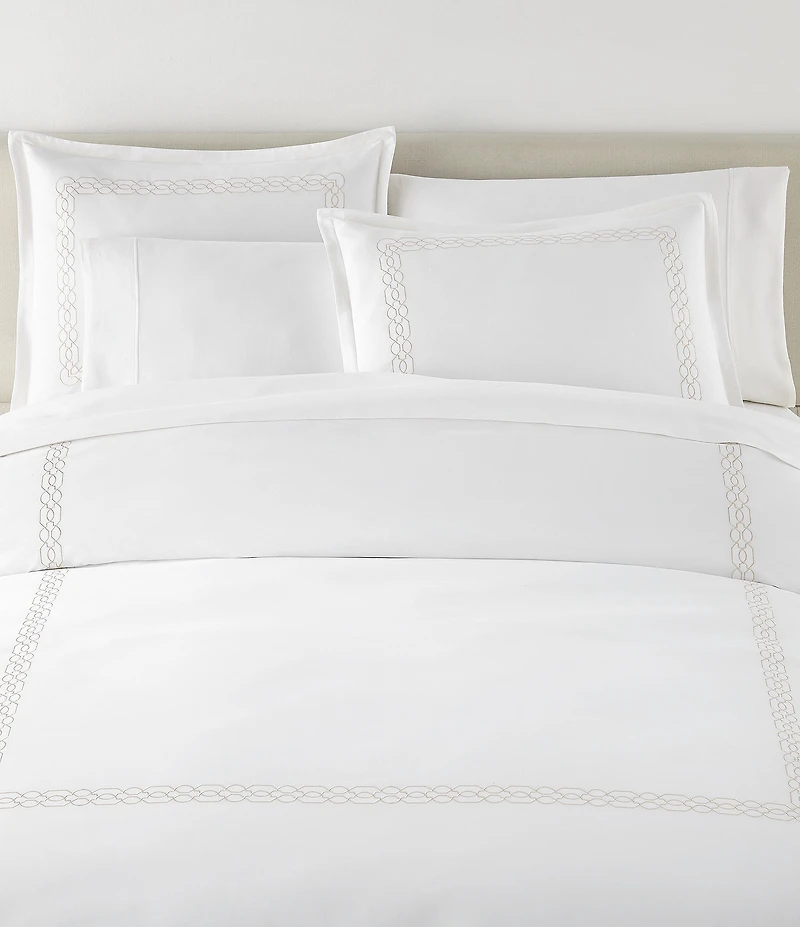 Peacock Alley Filigree Classic Embroidered Duvet Cover Mini Set