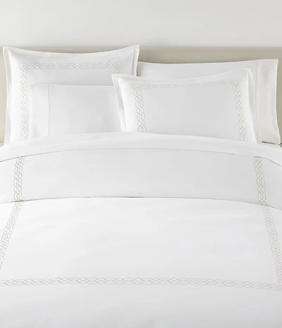 Peacock Alley Filigree Classic Embroidered Duvet Cover Mini Set