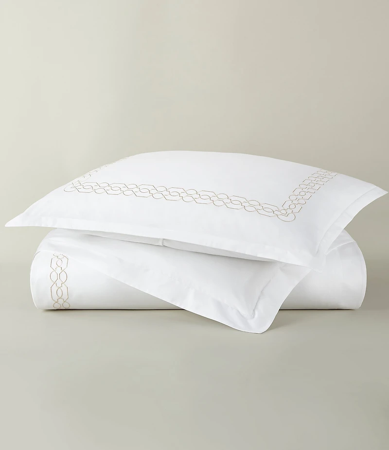 Peacock Alley Filigree Classic Embroidered Duvet Cover Mini Set