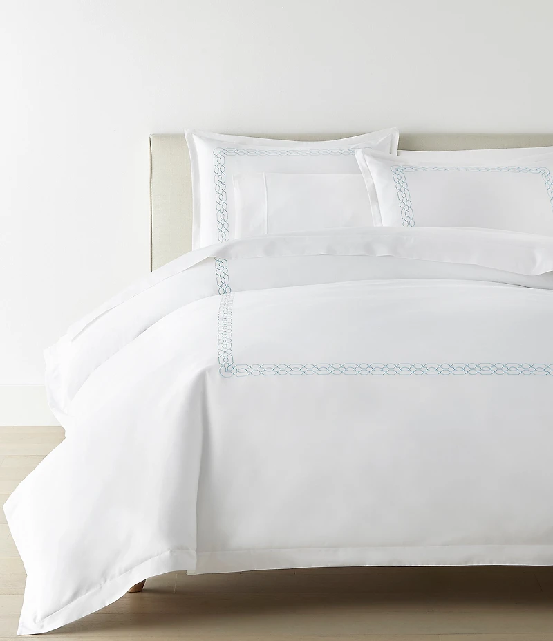 Peacock Alley Filigree Classic Embroidered Duvet Cover Mini Set