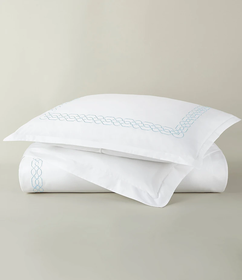 Peacock Alley Filigree Classic Embroidered Duvet Cover Mini Set