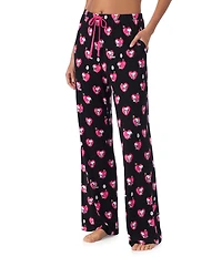 Peanuts Jersey Knit Snoopy Heart Print Coordinating Valentine's Day Sleep Pants