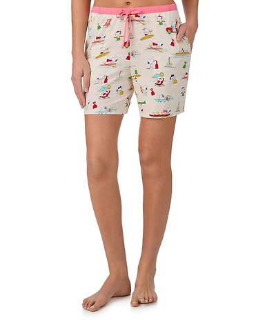 Peanuts Snoopy Beach Print Jersey Knit Coordinating Sleep Boxers